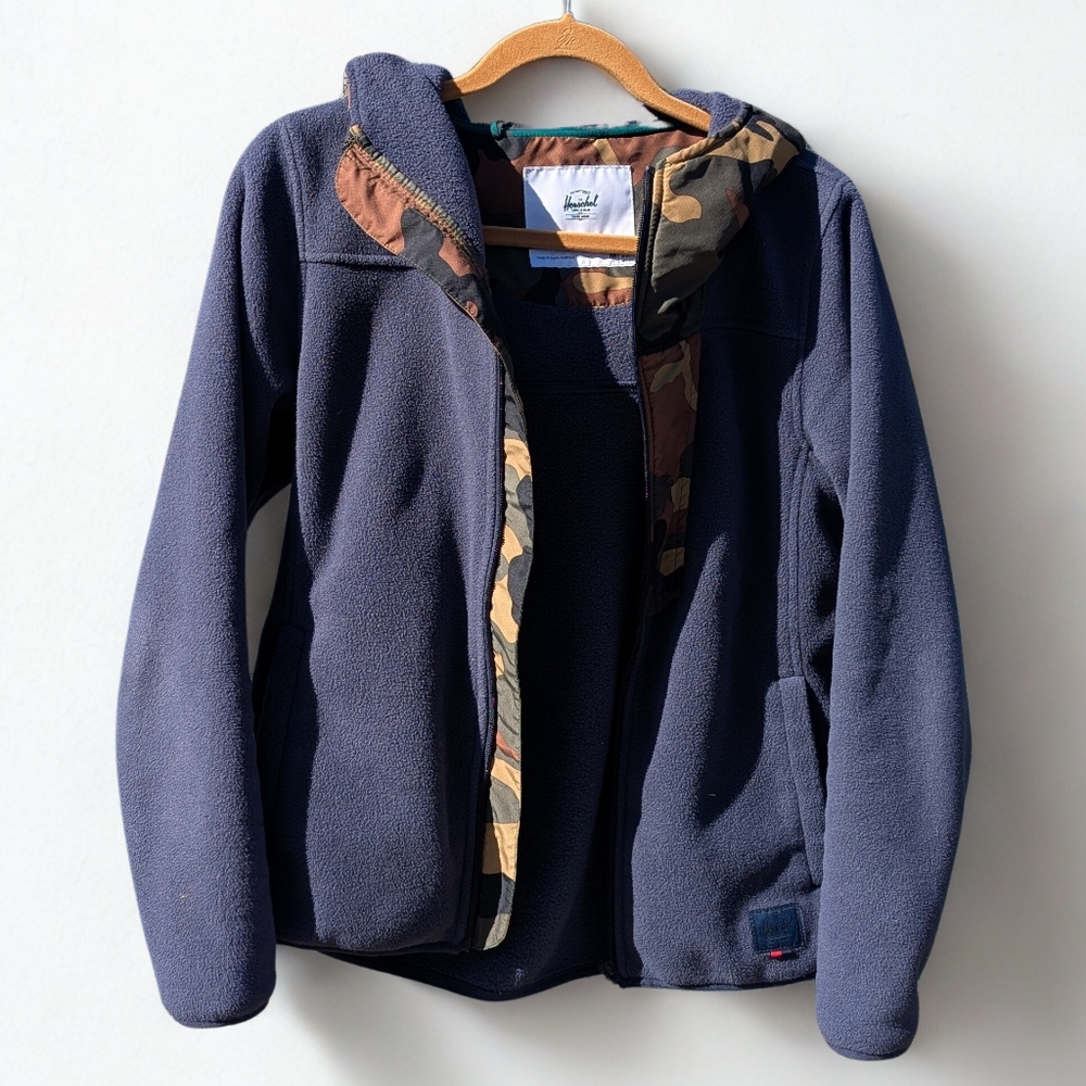 Women's The Hershel Simple Co. Brand Navy And Camo Hoodie Size Medium
